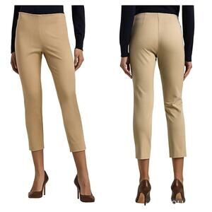 LAUREN‎ RALPH LAUREN Stretch Polished Twill Skinny Pant Birch Tan Women's Sz 4
